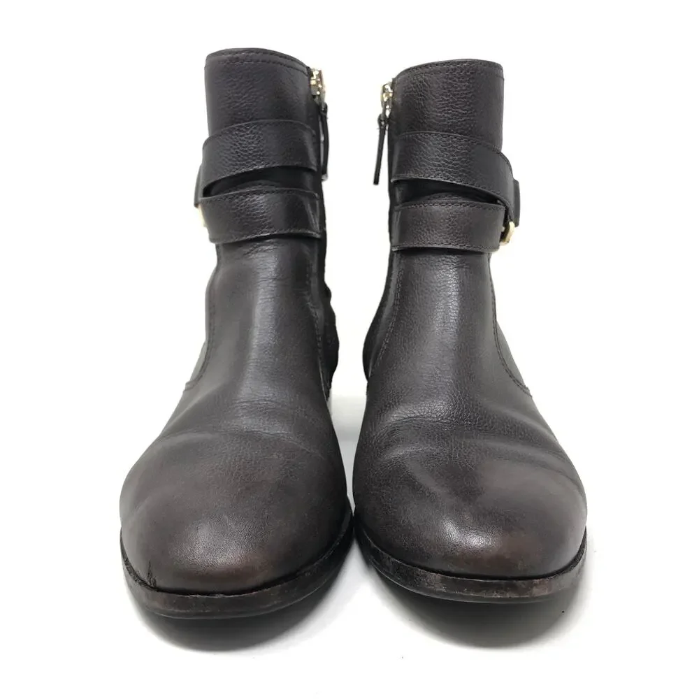Tory Burch Gemini Link Ankle Boot Women's 7.5‎ Brown Gray Leather